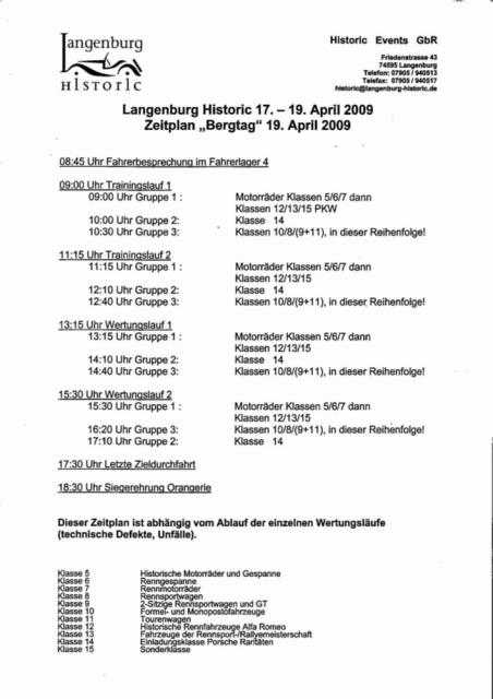 Zeitplan Bergtag